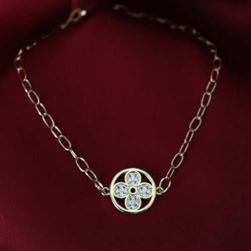 Rework Vintage Louis Vuitton Gold Flower Bracelet