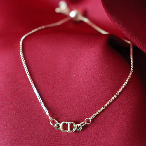 Rework Vintage Dior Gold CD Slider Bracelet