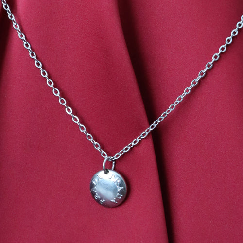 Rework Vintage Prada Silver Button Necklace