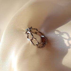 Silver Dainty Link Ring