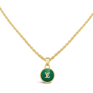 Louis Vuitton, Jewelry, New Authentic Lv Green Circle Upcycled Necklace
