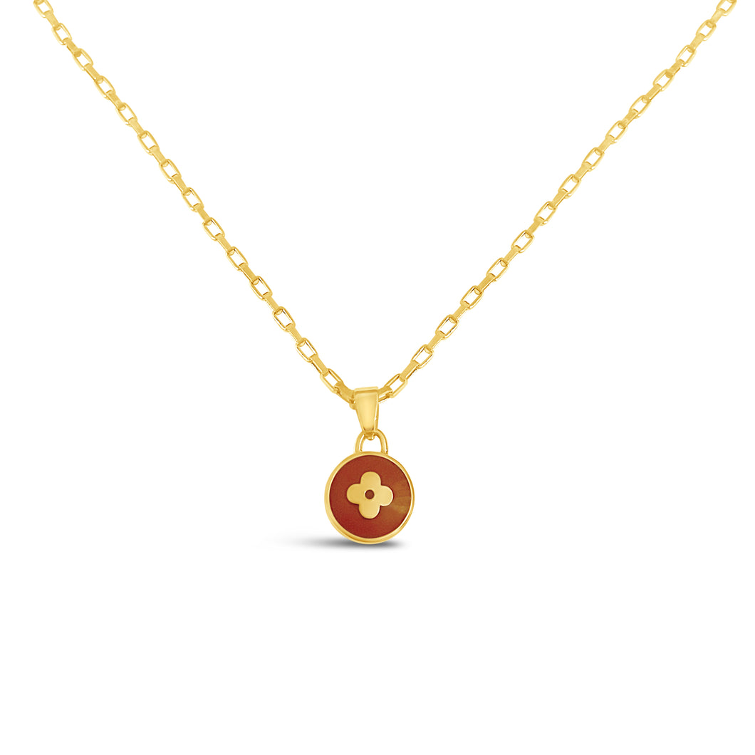 Gold Louis Vuitton Flower Necklace