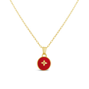 Rework Vintage Louis Vuitton Pastilles Red Flower Necklace