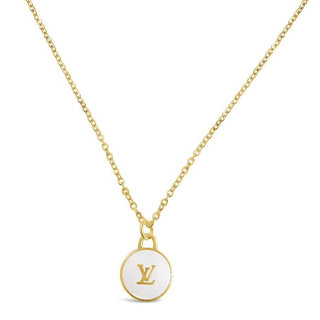 gold lv pendant
