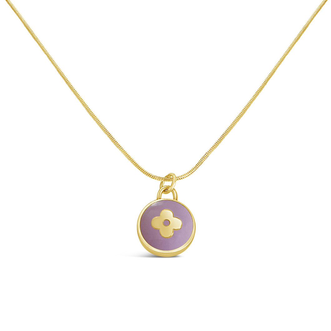 18k Yellow Gold 12mm Clover Necklace