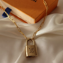 Load image into Gallery viewer, Rework Vintage Louis Vuitton Gold Lock on Necklace (No Key)