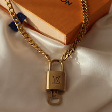 Load image into Gallery viewer, Rework Louis Vuitton Gold Lock With Key on Necklace