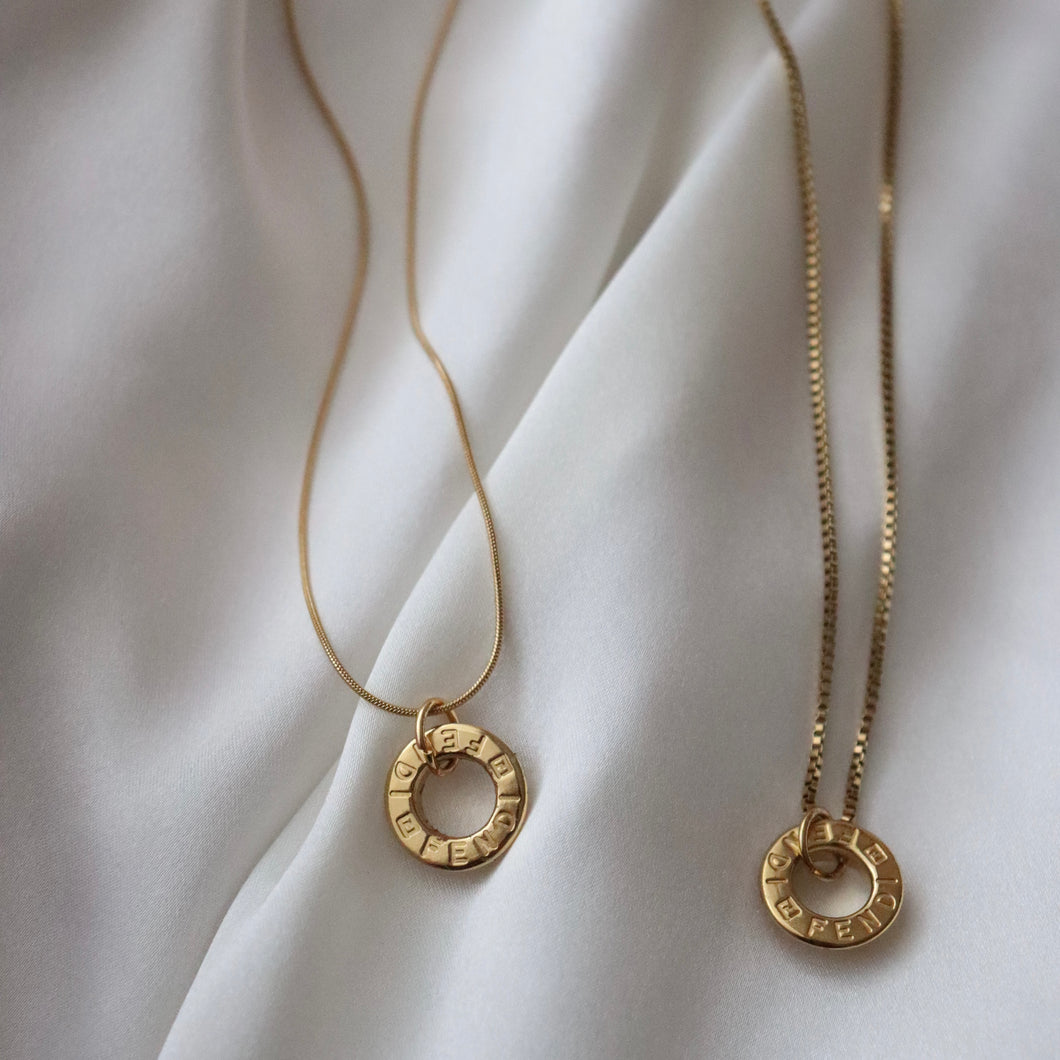 Rework Vintage Fendi Gold Grommet Necklace