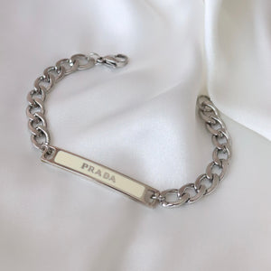 Rework Vintage White Prada Bracelet