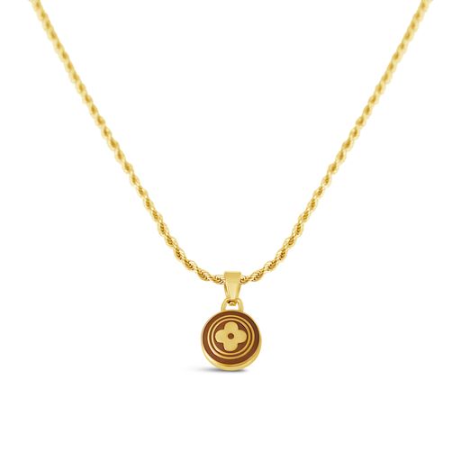The Mini Designer Pearl / Black Clover Necklace in Solid Gold – Flecked  with Gold
