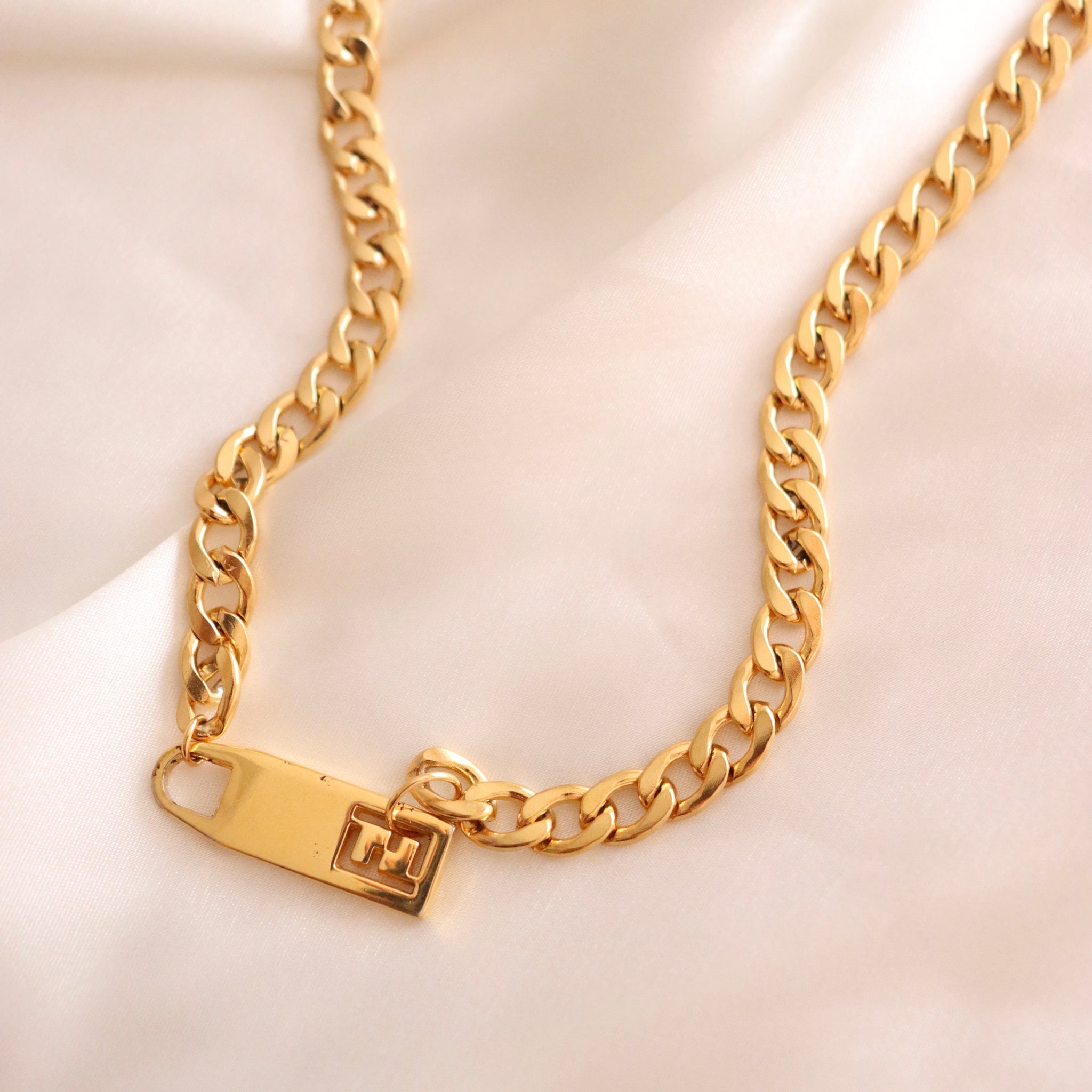 Authentic Fendi Zipper Pull | Reworked Gold 14.5 Necklace