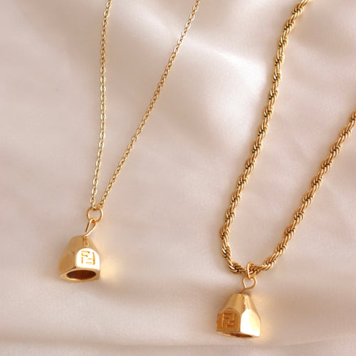 Rework Vintage Fendi End Cap on Necklace