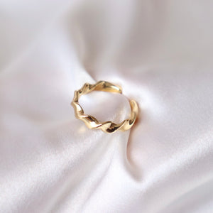 Adjustable Gold Croissant Ring