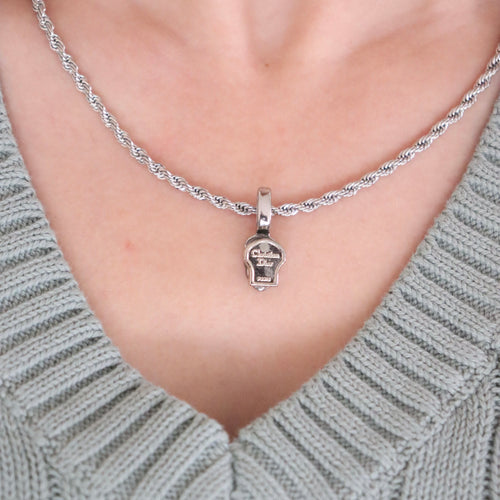Rework Vintage Silver Dior Zipper Runner Necklace